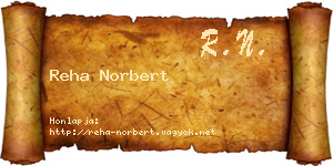 Reha Norbert névjegykártya